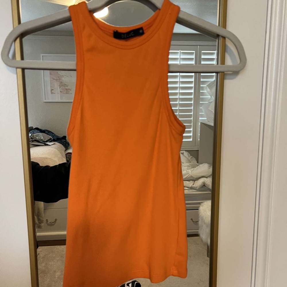 Delúc ribbed orange tank size M